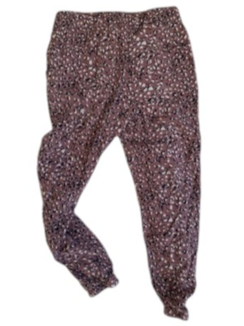 Creamie Girls Brown Animal Print Relaxed Pants Size 110 / 5Y